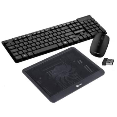Imagem de Suporte com Cooler P/Notebook CN100 + Teclado E Mouse Sem Fio Multilas