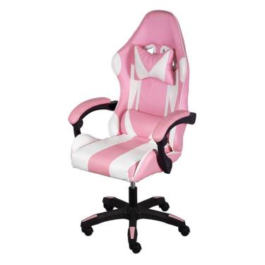 Imagem de Cadeira Gamer Hawker OR Design Couro Sintético com Almofadas Cervical e Lombar Rosa