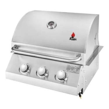Imagem de Churrasqueira a Gás de Embutir 3 Queimadores Bancada Chaleur Grill Bra