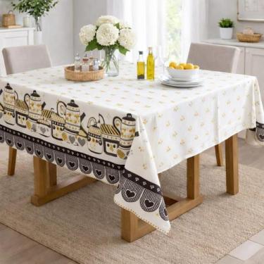 Imagem de Toalha de mesa 1,40m x 1,40m 4 Lugares Oxford Decoração Cozinha Forro 