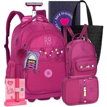 Imagem de Kit Mochila Escolar Rb Rebecca Bonbon Lançamento Carrinho, Rosa