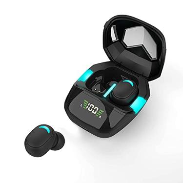 Imagem de TwiHill Fone de ouvido Bluetooth sem fio com tampa de carregamento, fone de ouvido esportivo para corrida preto