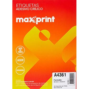 Imagem de Maxprint Etiquetas Adesivas A4361 para Impressoras Jato de Tinta e Laser