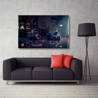 Imagem de Quadro decorativo Sherlok Holmes com Tela em Tecido