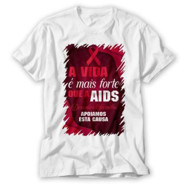 Imagem de Camiseta Dezembro Vermelho A Vida É Mais Forte Que A Aids - Vidape