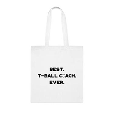 Imagem de Bolsa tote T Ball Coach, Best T Ball Coach Ever Bag, presente para treinador de bolas, presente para treinador de bolas, bolsa de ombro T Ball Coach, bolsa reutilizável T Ball Coach, ideia de de Natal, Branco