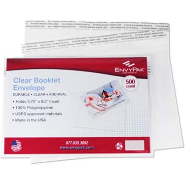 Imagem de Envelope transparente EnvyPak – Envelope permanente para descascar e vedar – Comporta 5,5′ x 8,5′ – Caixa com 500
