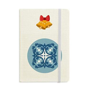 Imagem de Caderno de ilustração azul Talavera floral decorativa mas jingling Bell