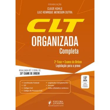 Imagem de Clt Organizada: 39º Exame De Ordem - 13ª Edição (2023) - Juspodivm