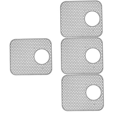 Imagem de Veemoon 4 Pcs tapete de pia grade protetora de pia tapete protetor de pia torneira protetor de pia de cozinha tapete de silicone para cozinha balcão de bar afundar trapo