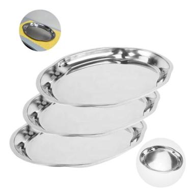 Imagem de Kit 3 Travessa Baixela Oval Aço Inox Reforçado Funda 51cm G - Losansho