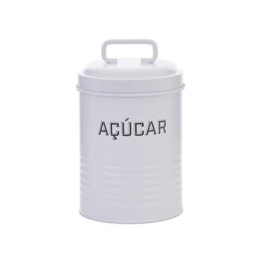 Imagem de Lata Acucar Branca 12X19X12Cm Metal - Mai Home