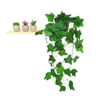 Imagem de Arranjo de Trepadeira artificial em Vaso Trançado Marrom - Nacional , 