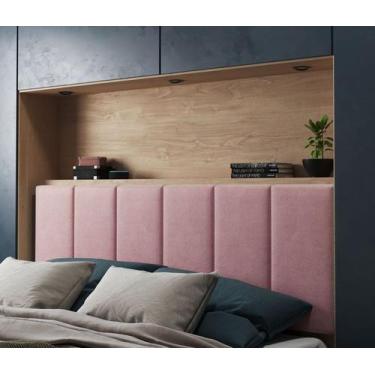 Imagem de Cabeceira Estofada Para Cama De Casal Queen 001 Dobrável Feita Em MDF/