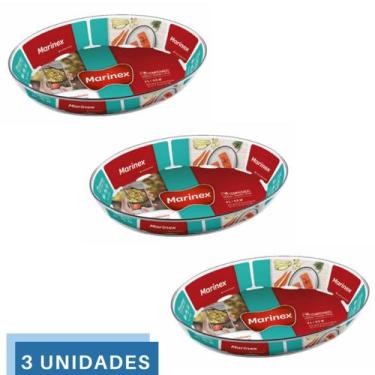 Imagem de 3 Assadeira Oval Vidro 4L Assados Carnes Sobremesas Marinex - NADIR FI