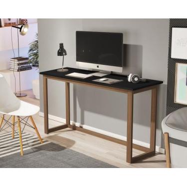 Imagem de escrivaninha 120CM pequena compacta pretoMDF pes de madeira - LCN Move