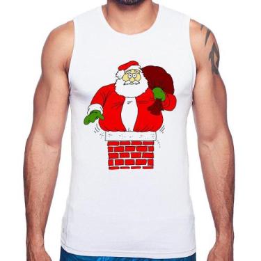 Imagem de Regata Papai Noel Chaminé - Foca na Moda, Branco, GG