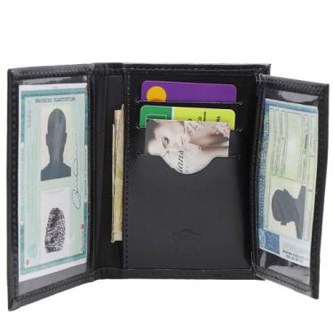 Imagem de Carteira Masculina Porta Rg Porta Cnh Porta Cartões Em Couro Preto Lis