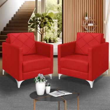 Imagem de kit 2 Poltrona Helena Decorativa Clinica e recepção tecido suede - SEL