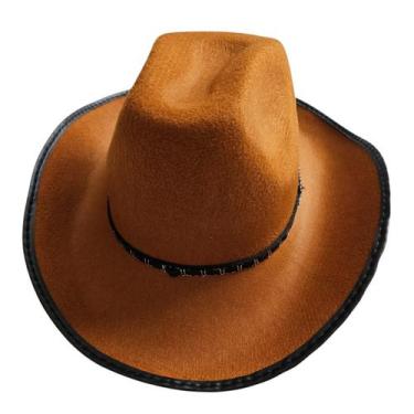Imagem de kit c/4 Chapéu Cowboy feltro marrom claro junina adulto - sm decora