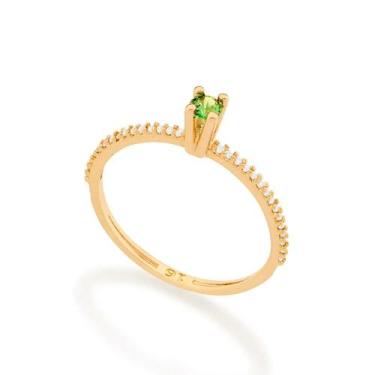 Imagem de Anel Rommanel Solitário Aro Cravejado Zircônias 512902, 18, Branco com