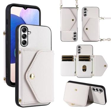 Imagem de Dibosom Capa carteira minimalista para Samsung Galaxy S24 FE 5G com alça de ombro, bolsa flip fina e fina, suporte para cartão de crédito de couro PU, acessórios, capa de celular para mulheres S 24 EF