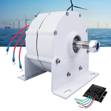 Imagem de HYZHANHONG Gerador de ímã permanente sem engrenagens de 12000W, Geradores de alternador AC de baixa velocidade12V/24V/48V Controlador MPPT livre de baixo ruído para turbina eólica de água,220V