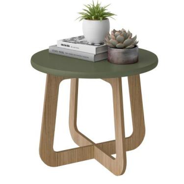Imagem de Mesa de Centro Redonda Jasmin Menta e Carvalho - Artely