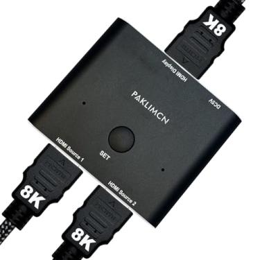 Imagem de PAKLIMCN Switch Hdmi Bidirecional 4K A 120Hz 8K 2 Em 1 Distribuidor De Saída Entrada Suporta Uhd 3D Hdr, Compatível (Hd21-1)