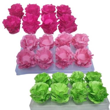Imagem de Forminhas para Doces Finos, 120 Unidades, para Festas, Casamento e Aniversário (Rosa Pink/Rosa Claro/Verde)