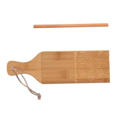 Imagem de IEUDNS Tábua para nhoque, pá de manteiga de madeira com rolo, utensílios de cozinha, modelador de massa, máquina de fazer massa