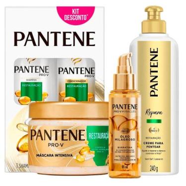 Imagem de Kit Pantene Restauração Shampoo + Condicionador + Creme De Pentear + M