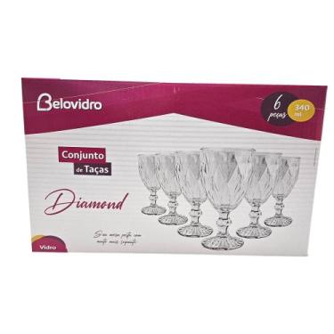 Imagem de Conjunto de Taças Diamond 6 Peças 340ml - BELOVIDRO, CRYSTAL