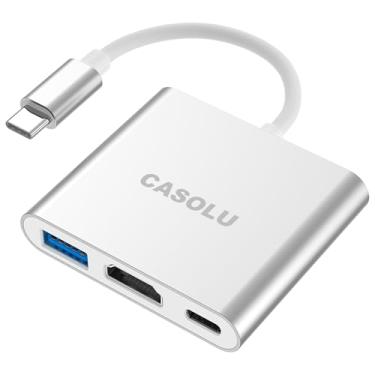 Imagem de Adaptador de hub USB-C 4K com carregamento PD de 100 W, porta USB-A 3.0, conversor AV multiportas HDMI para USB-C para MacBook Pro/Air, iPad, Chromebook, Surface, TV, monitor e projetor