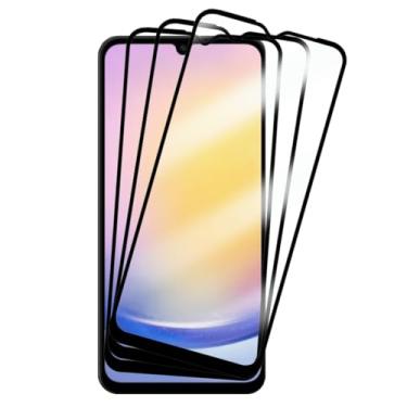 Imagem de 3 Películas de Vidro Temperado 3D Full Cover para Samsung Galaxy A25, Proteção Total da Tela, Anti-impacto, 9H, Transparente