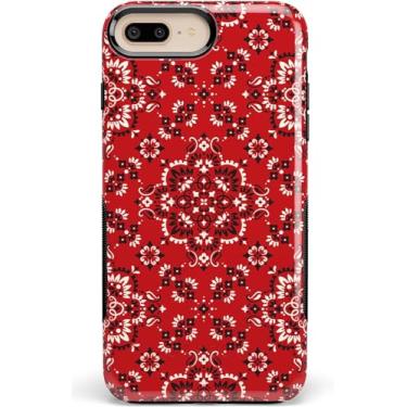 Imagem de Casely Capa para iPhone 8 Plus, 7 Plus, 6/6s Plus - I'm with The Band | Capa com estampa de bandana vermelha - Cobertura de 360 graus para o seu telefone - Recortes precisos, proteção de câmera de borda elevada de 1 mm - ousada