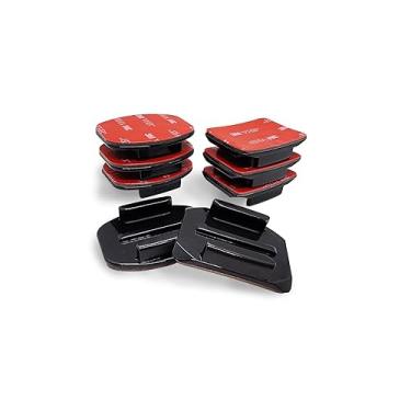 Imagem de JINGXIN Suporte de capacete adesivo adesivo curvado e plano, compatível com câmeras de ação DJI Osmo GoPro Hero 12 11 10 Max 9 8 7 6 5 4 Session DJI Osmo (8 unidades)