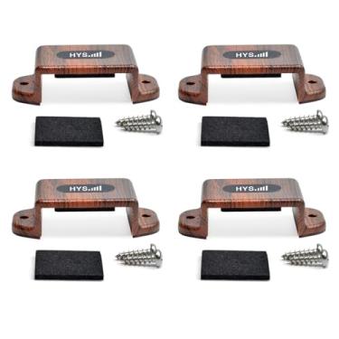 Imagem de HYS Clipe de pendurar para microfone de rádio Cb com adesivo traseiro, suporte de microfone de carro para microfone de rádio móvel/suporte de microfone CB/microfone marinho de mão com botão redondo