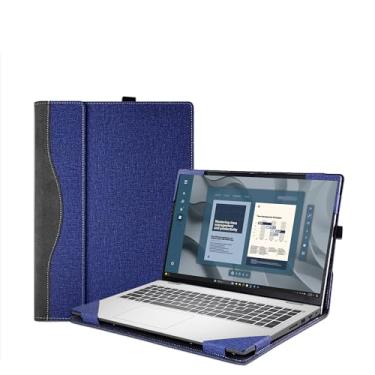 Imagem de Capa de laptop para Dell Pro 16 Plus (PB16250/PB16255) e Pro16 PC16255/PC16250 e para Dell 16Plus DB16250, bolsa protetora de couro PU para notebook com suporte para caneta (azul escuro)