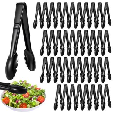 Imagem de 40 pinças de plástico para servir a granel, utensílios descartáveis de 21,8 cm, pinças de salada de plástico resistente para porções, comida, festa, buffets, churrasco, eventos, cozinha, casamentos