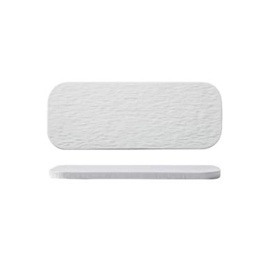 Imagem de Prato de cerâmica plana circular de pedra sobremesa de bolo de bife ocidental - prato de 31 cm de comprimento