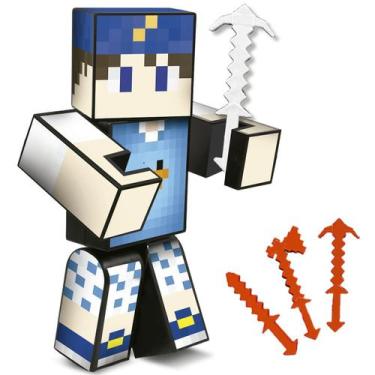 Imagem de Boneco Beto Gamer Jogo Mine Arqueira Youtuber 15 cm Craft - Algazarra