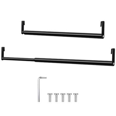 Imagem de Threehoney Haste expansível de armário para pendurar em prateleira de arame, ajustável, resistente, extensor de varão, barra de cabide resistente, postes de metal para guarda-roupas, 1 pacote (61 a