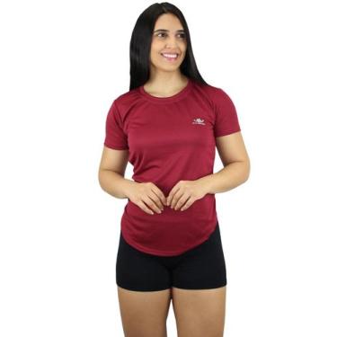Imagem de Camisetas Blusas Feminina Academia Dry Fit - Princess Clothing, Bordô,