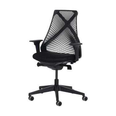 Imagem de Cadeira Ergonômica Escritório Grid Diretor Preta Base Girató - Waw Des