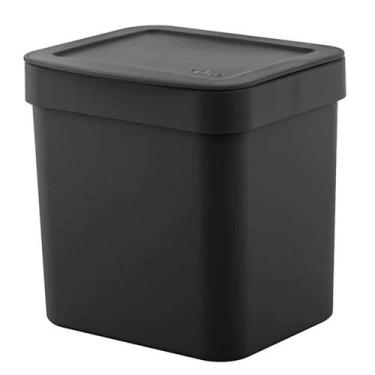 Imagem de Lixeira para Cozinha e Banheiro 2,5L Trium Preta - Ou