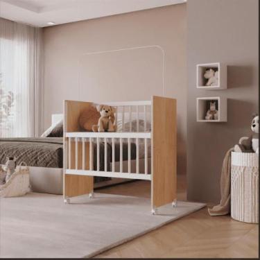 Imagem de Mini Berço Bedside Compacto com Rodinhas Com Colchão e Grade Móvel Ama