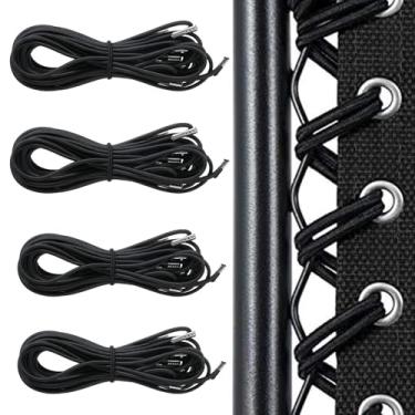 Imagem de Heclia 4 peças de cabo de reparo extra longo para cadeira com gravidade zero, kit universal de cordão elástico preto para cadeiras antigravidade, cadeiras internas, pátio, móveis, cordas elásticas de