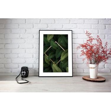 Imagem de Quadro Com Moldura Dourada Folhagens - Core Decore, G