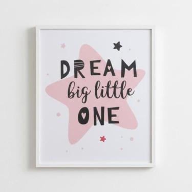 Imagem de Quadro Decorativo Quarto Infantil Bebê 25x30 Moldura - IC, dream